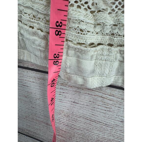 Free People Tie Side Beach Cover Up Dress Womens Medium Cream Ivory Lace - Picture 9 of 9